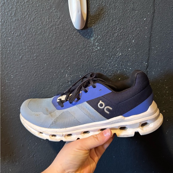 Women’s On Running Cloudrunner Dark Blue and Gray Sneakers - Picture 7 of 8